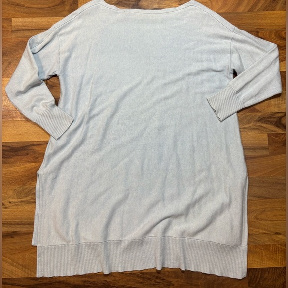 Soft Surroundings Tunic Sweater Size 1X Light Blue Ribbed Hem Layered Look - Picture 2 of 7